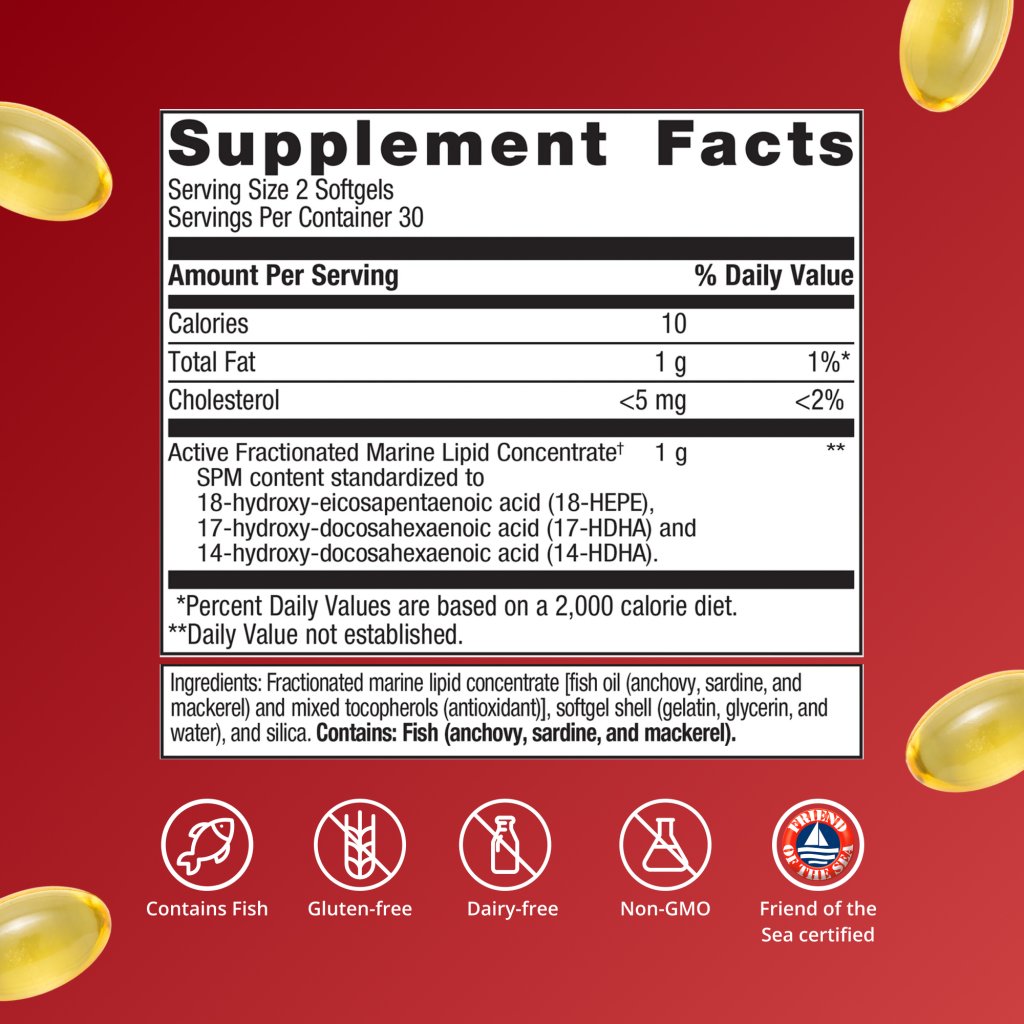 Supplement facts label with vitamins on a red background
