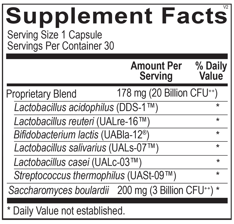 A picture of a label with supplement facts