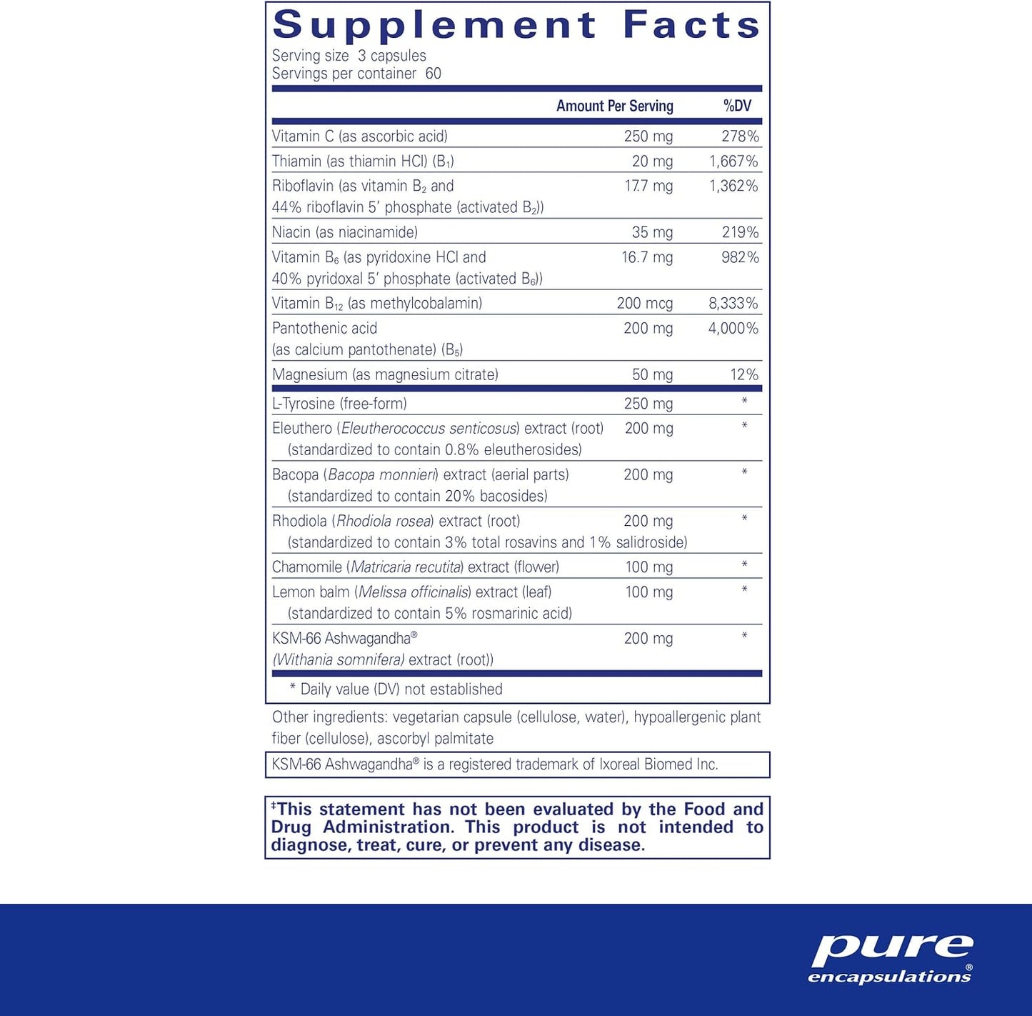 Pure Encapsulations Daily Stress Formula