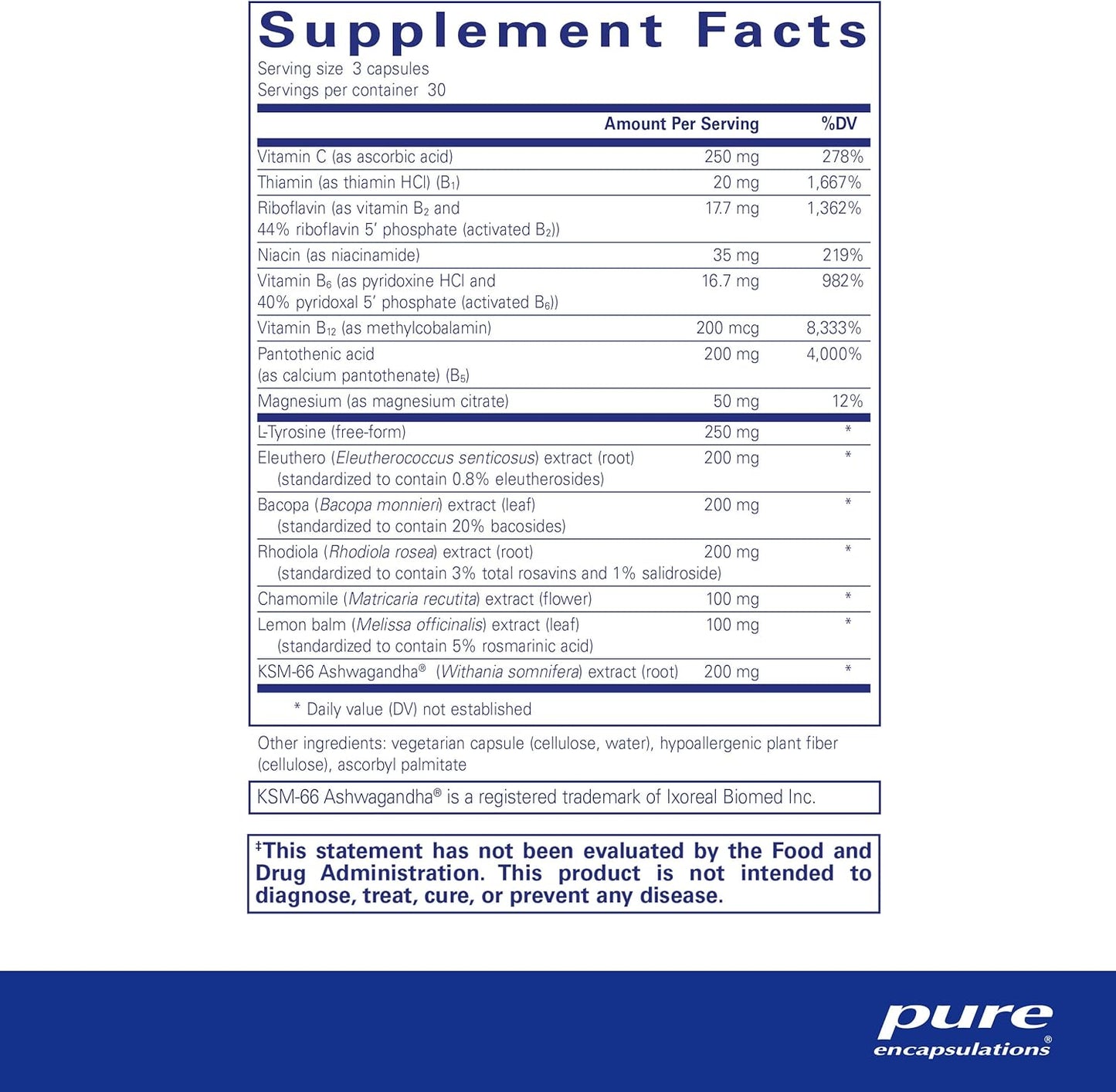 Pure Encapsulations Daily Stress Formula