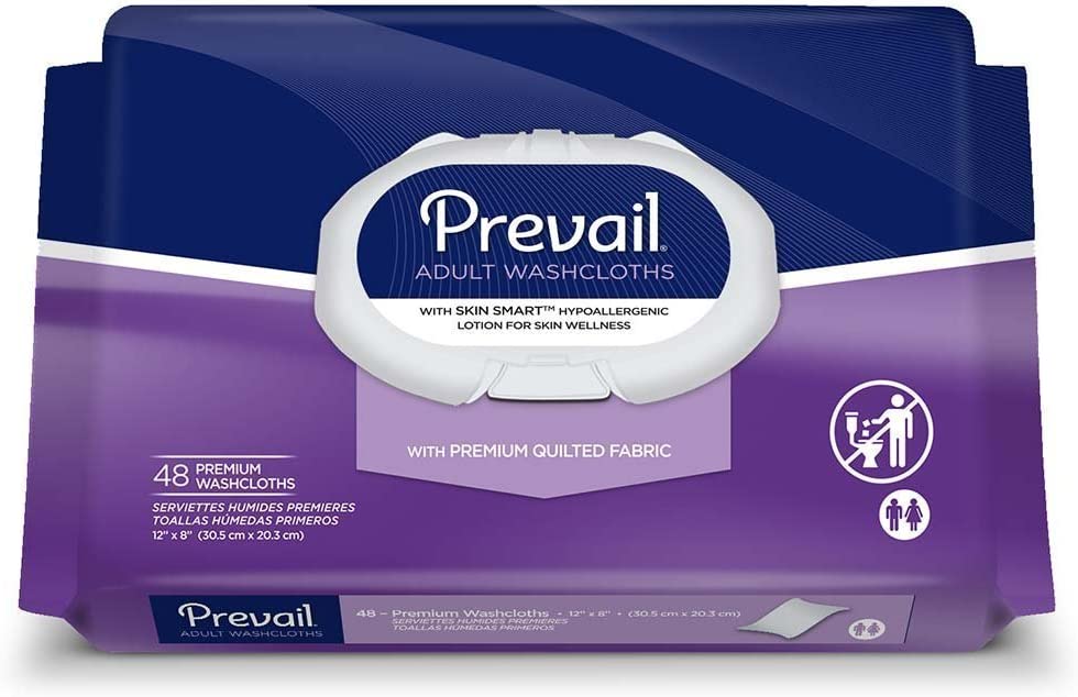 Prevail Quilted Cleansing Wipes, 8 x 12 in, Case/576 (12/48s) (WW-910)