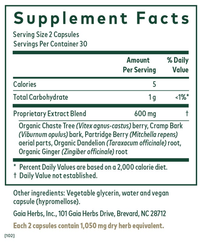 A list of supplement facts.  