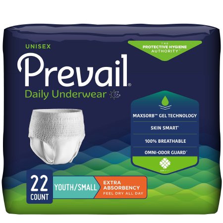 Unisex Youth Absorbent Underwear Prevail® Daily Underwear Pull On with Tear Away Seams-Moderate Absorbency (PV-511)