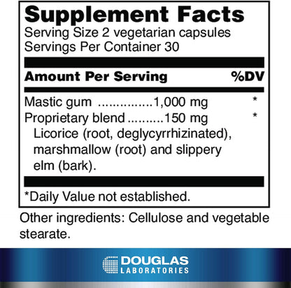 Supplement facts for a bottle of Douglas Labs Pylori-Plex dietary supplement
