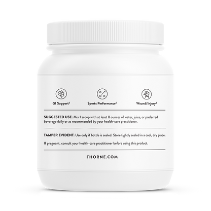 Suggested use for a container of Thorne L-Glutamine Powder