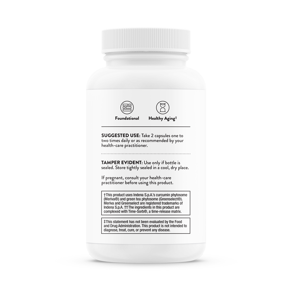 Suggested use for a bottle of Thorne PolyResveratrol-SR dietary supplement