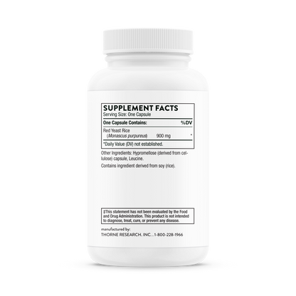 Supplement facts for a bottle of Thorne Choleast-900 dietary supplemen