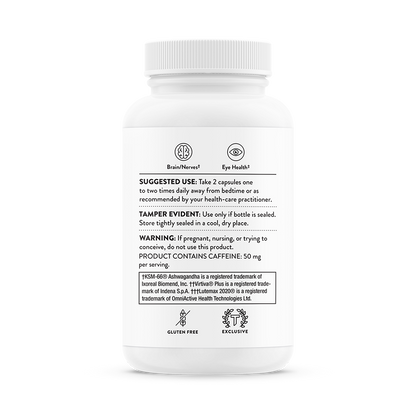 Suggested use for A bottle of Thorne Memoractiv dietary supplement 