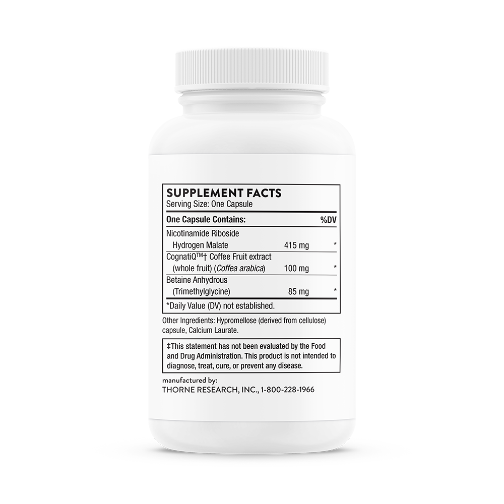 Supplement facts for A bottle of Thorne Brain Factors dietary supplement