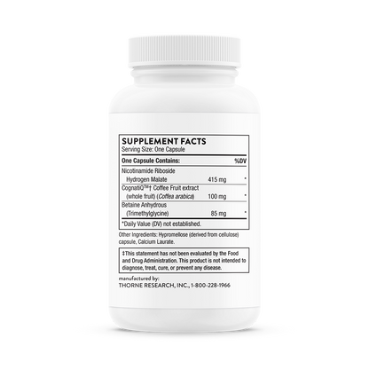 Supplement facts for A bottle of Thorne Brain Factors dietary supplement