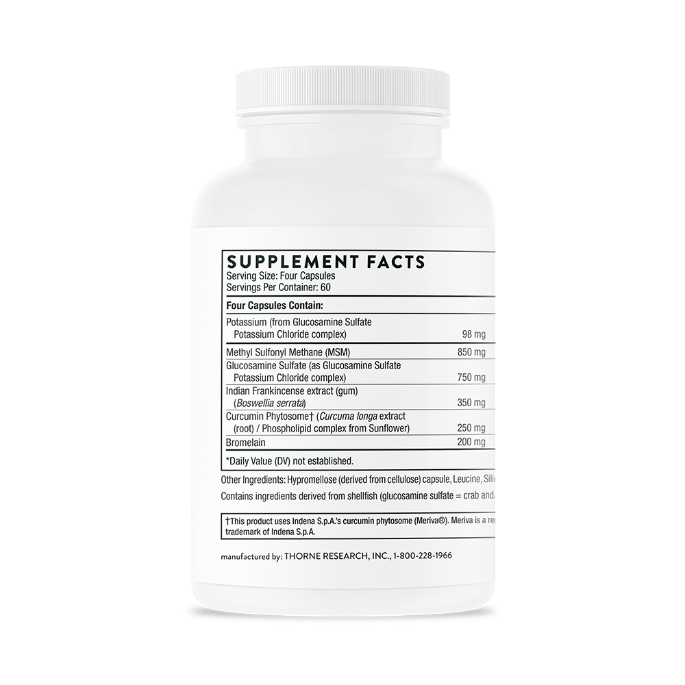 Supplement facts for Thorne Joint Support Nutrients