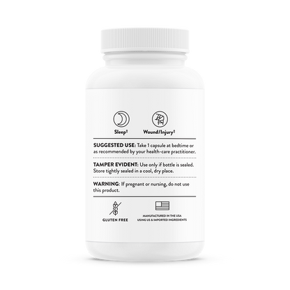Suggested use information for a bottle of Thorne Melaton-5 dietary supplement