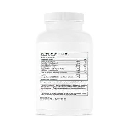 Supplement facts for A bottle of Thorne Thyrocsin 