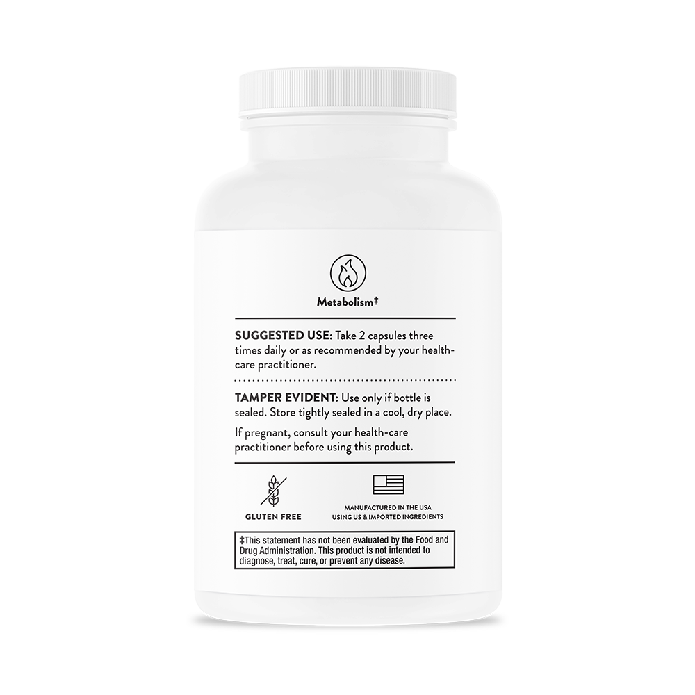 Suggested use for a bottle of Thorne Diabenil dietary supplement