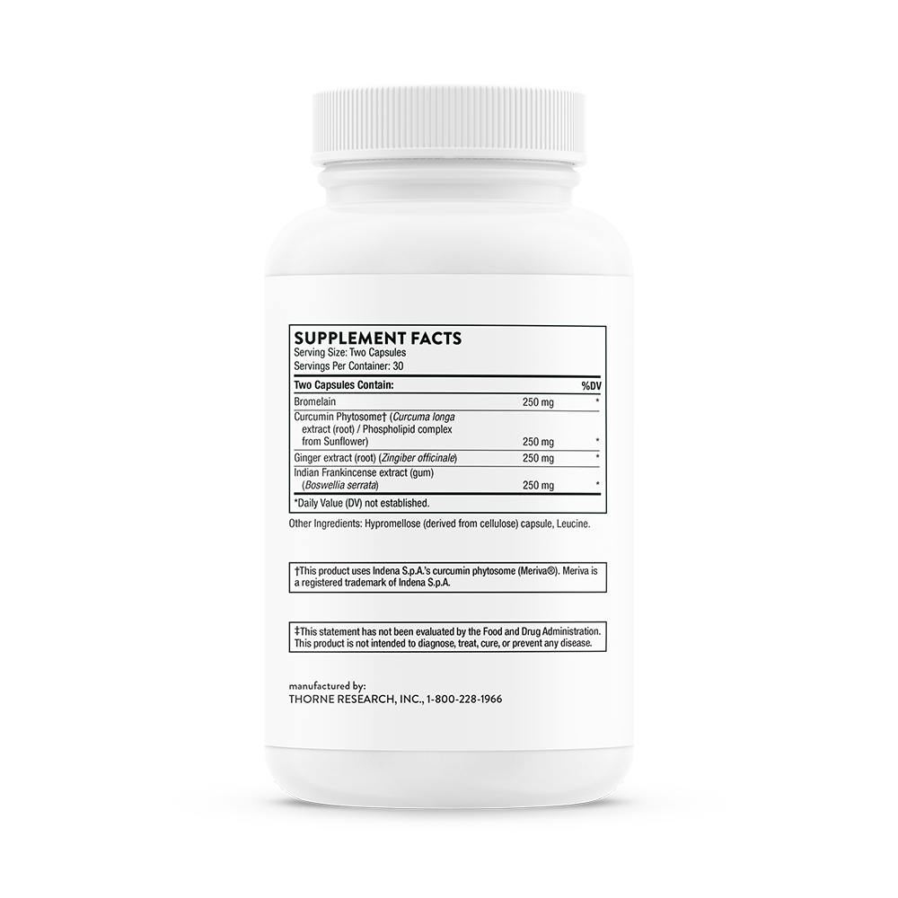 Supplement facts for a bottle of Thorne Phytoprofen dietary supplement