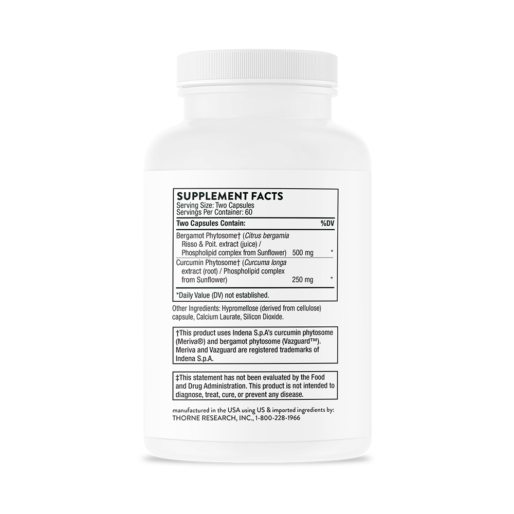 Supplement facts for Thorne Metabolic Health dietary supplement 