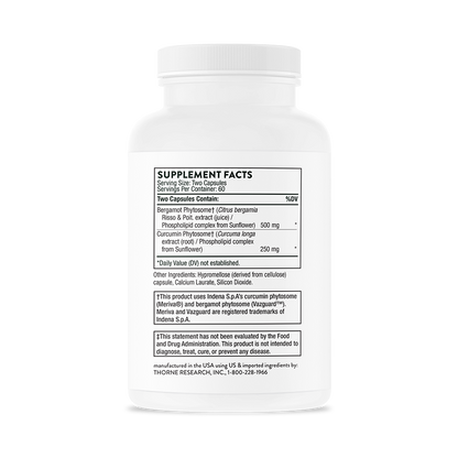 Supplement facts for Thorne Metabolic Health dietary supplement 