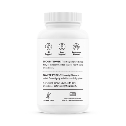 Suggested use for a bottle of  Thorne Boswellia Phytosome dietary supplement
