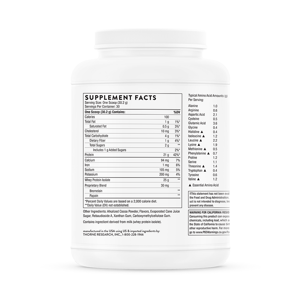 A white container with supplement facts listed on the back.  
