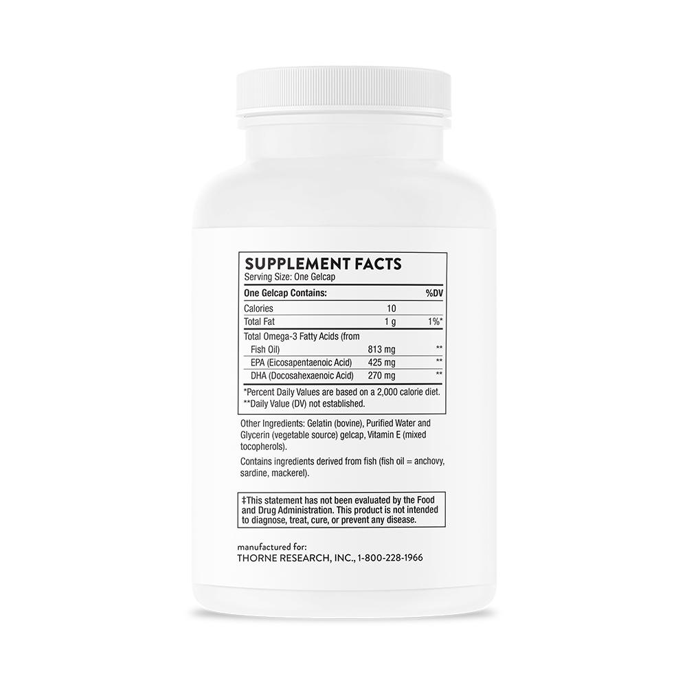 A white bottle with supplement facts listed on the back.  