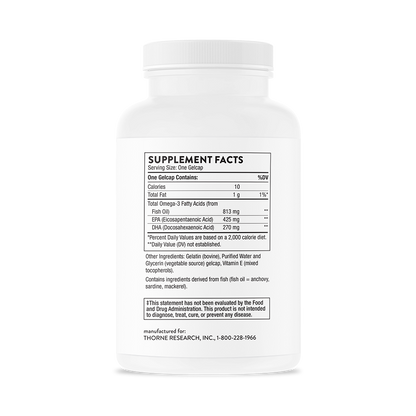 A white bottle with supplement facts listed on the back.  