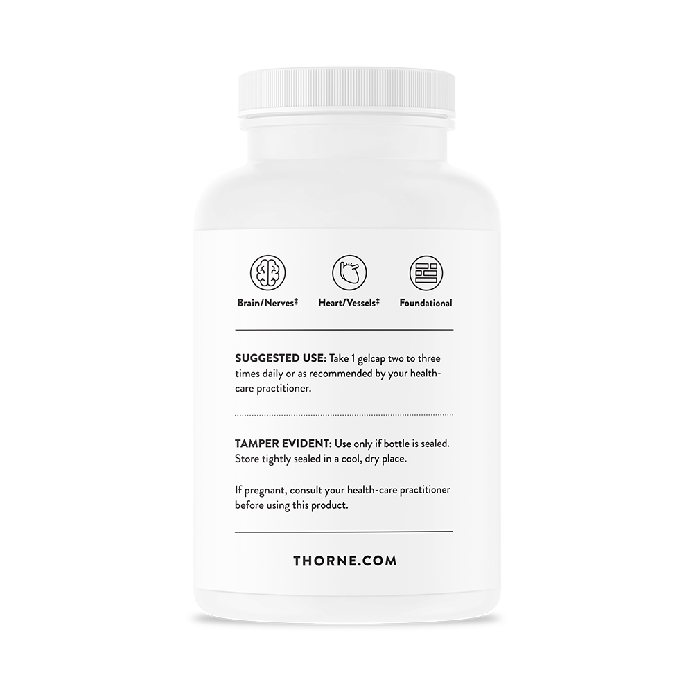 Suggested use information for Thorne Omega-3 with CoQ10.  