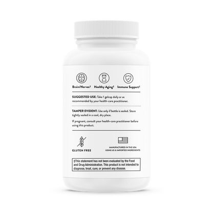 Suggested use information for Thorne Pro-Resolving Mediators.  Product is gluten free.   