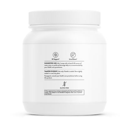 Suggested use information for Thorne FiberMend.  Product is gluten free