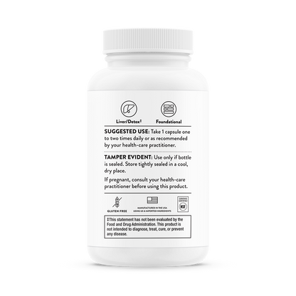 Suggested use for  bottle of Thorne Broccoli Seed Extract.  Product is foundational and promotes liver detoxification.  Product is gluten free.  