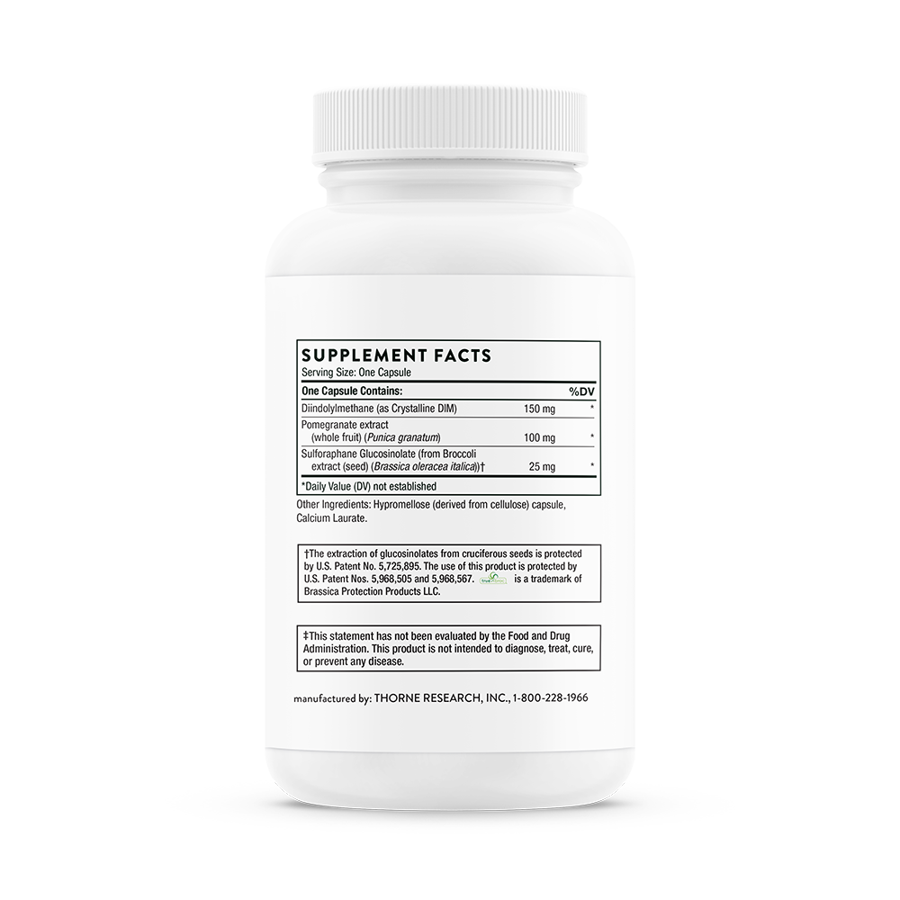 Supplement facts information on a bottle of Thorne Hormone Advantage dietary supplement