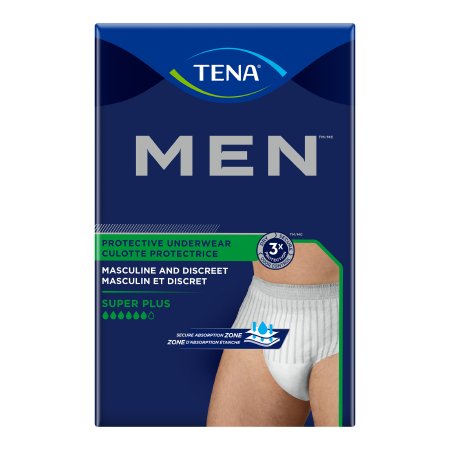 Male Adult Absorbent Underwear TENA® MEN™ Super Plus Pull On with Tear Away Seams, Heavy Absorbency (81780, 81920)