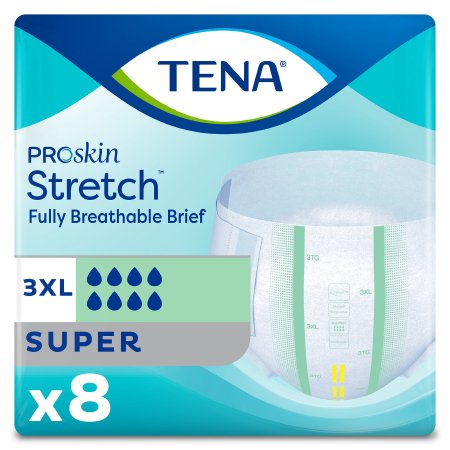 Unisex Adult Brief TENA ProSkin Stretch™ Super 3X-Large Disposable, Heavy Absorbency (61391)