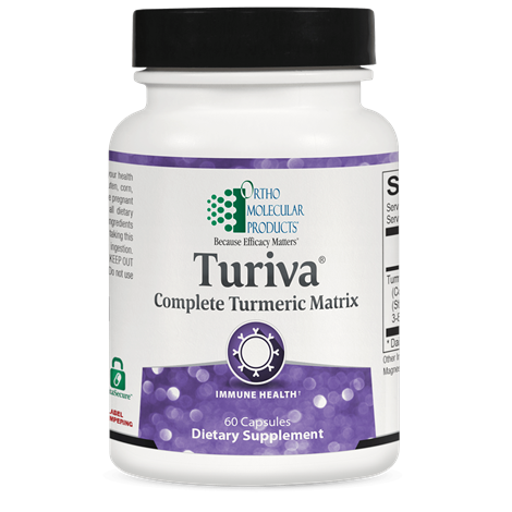 A picture of a bottle of Orthomolecular Products Turiva, 60 Capsules