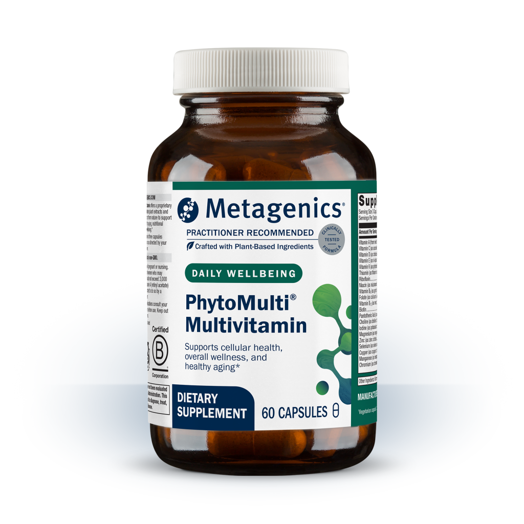 Metagenics PhytoMulti Multivitamin bottle on a white background