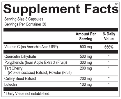 A list of supplement facts.  