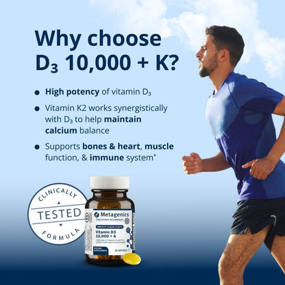 Reasons why one should use a bottle of Metagenics Vitamin d3 10,000 + K.