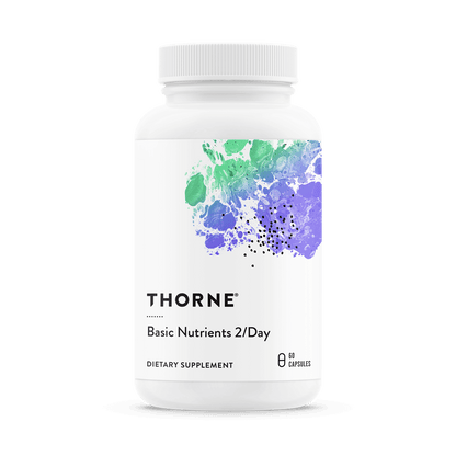 Thorne Basic Nutrients 2/Day dietary supplement bottle on a white background