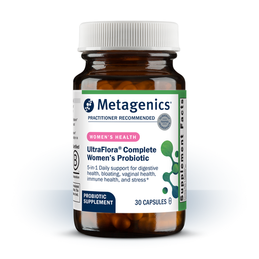 Metagenics UltraFlora Complete Women's Probiotic bottle on a white background